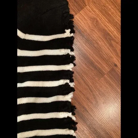 NWT New Eliza J Black White Striped Sweater Dress XL - Picture 4 of 6